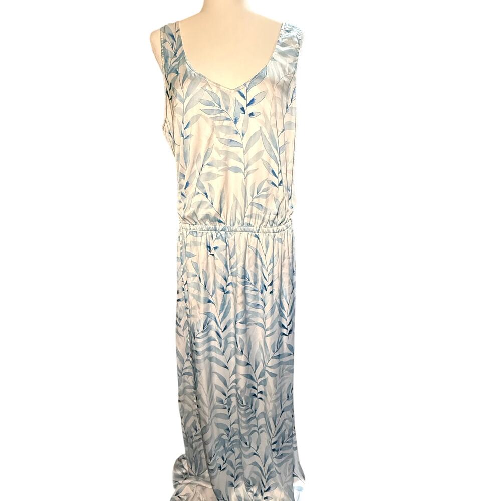 Show Me Your Mumu Blue Leaf Botanical Sleeveless Maxi Dress, Plus Size 2XL